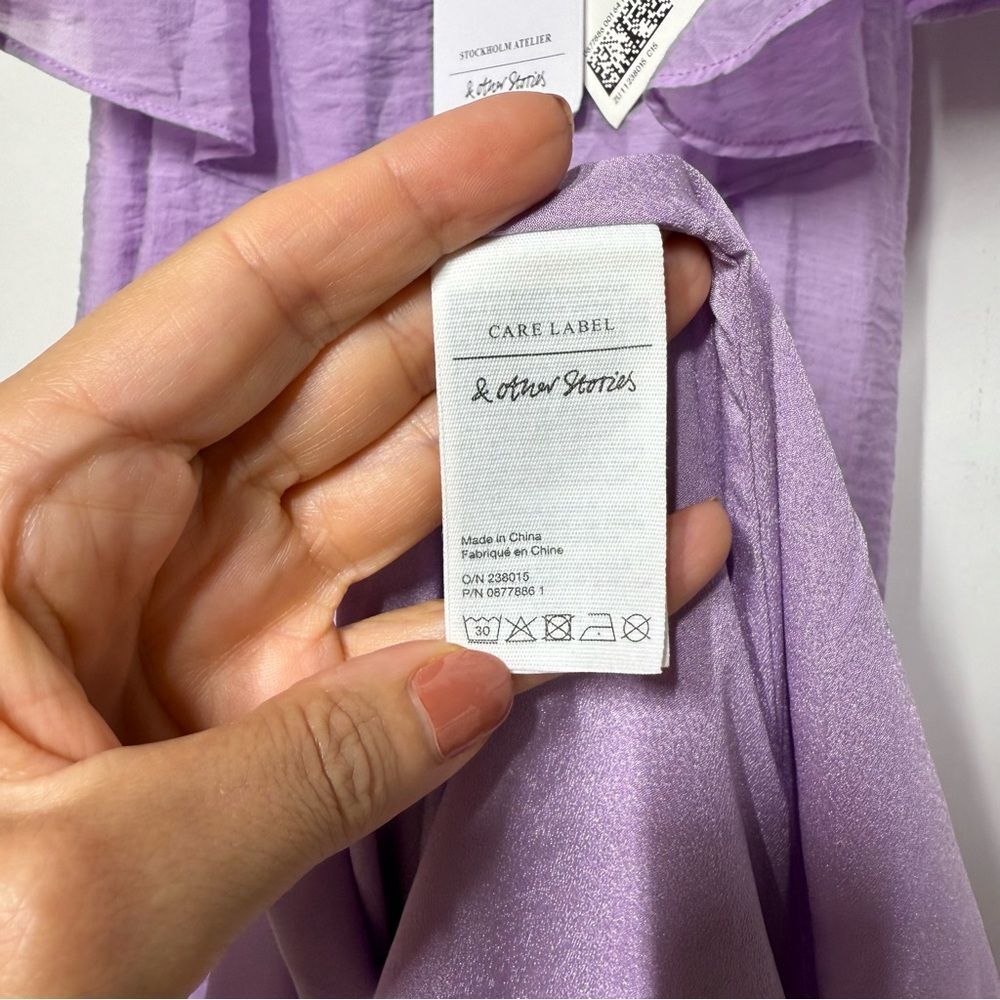 & OTHER STORIES Frill Maxi Dress in Purple 4 NWT - Picture 6 of 15